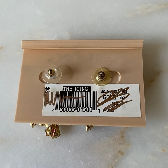 The Icjng Gold Tone Iridescent Crystal Rhinestone Post Earrings Formal Wedding - Picture 4 of 7